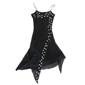 Black beaded asymmetric dress